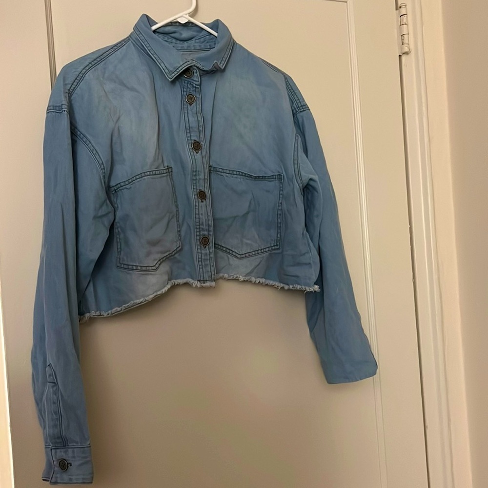 Threadbare cropped jean top size: US 6